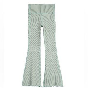 ZELLA ACTIVE Kids Sage Green Bell Bottom Flared Leggings Ribbed Ruffle Hem XL